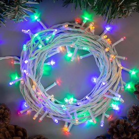 Гирлянда «Нить» 10 м, IP20, белая нить, 100 LED, свечение мульти, 8 режимов, 220 В,УЦЕНКА 4589090
