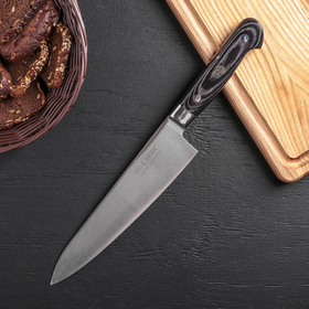 Нож кухонный «Филлицио», лезвие 20.5 см, нержавеющая сталь, рукоятка сосна 4294100