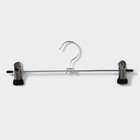 Вешалка для брюк и юбок с зажимами, 30×10 см, серебряная - Фото 1