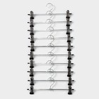 Вешалка для брюк и юбок с зажимами, 30×10 см, серебряная - Фото 4