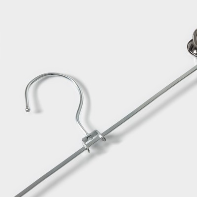 Вешалка для брюк и юбок с зажимами, 30×10 см, серебряная