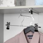 Вешалка для брюк и юбок с зажимами, 30×10 см, серебряная - Фото 7