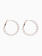 Серьги кольца с жемчугом QF «Нежность жемчуга», d=3.5 см, белые в золоте 4441912