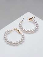 Серьги кольца с жемчугом QF «Нежность жемчуга», d=3.5 см, белые в золоте 4441912