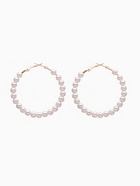 Серьги кольца с жемчугом QF «Нежность жемчуга», d=5.5 см, белые в золоте - Фото 3