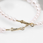 Серьги кольца с жемчугом QF «Нежность жемчуга», d=8 см, белые в золоте - Фото 4