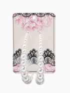 Серьги кольца с жемчугом QF «Нежность жемчуга», d=8 см, белые в золоте - Фото 6