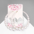 Серьги кольца с жемчугом QF «Нежность жемчуга», d=8 см, белые в золоте - Фото 5