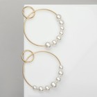 Серьги с жемчугом «Нежность» два кольца с бусинами, цвет белый в золоте - фото 8569393
