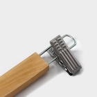 Вешалка для брюк и юбок Доляна, 33×13 см, с зажимами, светлое дерево - Фото 4