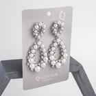 Серьги с жемчугом «Высота», цвет белый в серебре - Фото 3