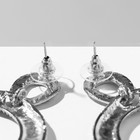 Серьги висячие со стразами «Эдем» кольцо, радужный в серебре, 6,5 см - фото 8486632
