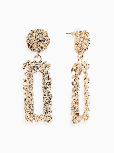 Серьги металл «Карибы», прямоугольные, цвет золото