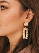 Серьги металл «Карибы» прямоугольные, цвет золото - фото 68041597