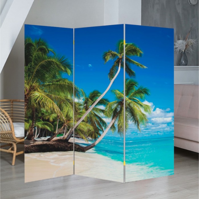 Ширма "Пальмы на пляже", 150 х 160 см - Фото 1