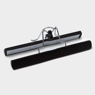 Вешалка для брюк и юбок Доляна, 25×16.5 см, зажим, тёмное дерево