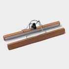 Вешалка для брюк и юбок Доляна, 25×16.5 см, зажим, светлое дерево - Фото 5