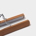 Вешалка для брюк и юбок Доляна, 25×16.5 см, зажим, светлое дерево - Фото 6