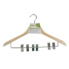 Плечики с зажимами, размер 48-50, цвет светлое дерево - Фото 3