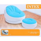 Кресло надувное с пуфиком, флок 104х109х71/64х28 см, от 6 лет, цвета МИКС 68572NP INTEX - Фото 2