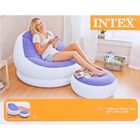 Кресло надувное с пуфиком, флок 104х109х71/64х28 см, от 6 лет, цвета МИКС 68572NP INTEX - Фото 3