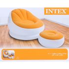 Кресло надувное с пуфиком, флок 104х109х71/64х28 см, от 6 лет, цвета МИКС 68572NP INTEX - Фото 4