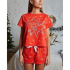 Футболка женская укор. KAFTAN "Merry Christmas", красный, р. 40-42 - Фото 2