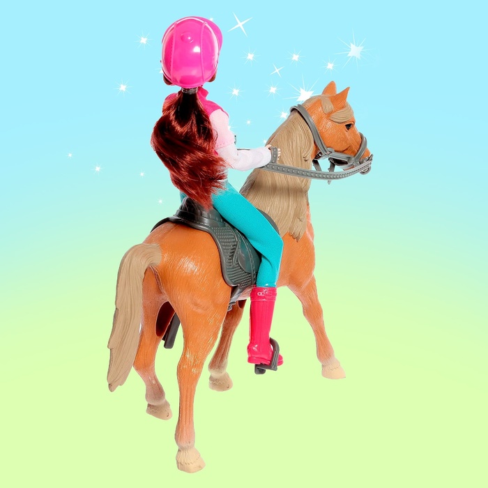 Набор игровой лошадка с куклой шарнирной, с аксессуарами - фото 1907029675