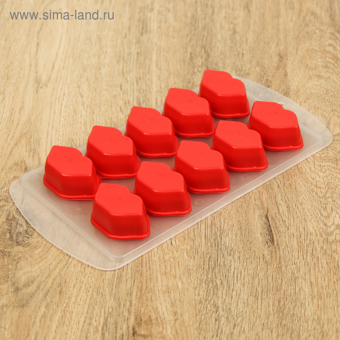 Форма для льда и шоколада «Губки», 10 ячеек, 22×11×2,5 см, цвет МИКС - Фото 1