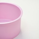 Форма силиконовая для выпечки Доляна «Круг», 10×6 см, цвет розовый - Фото 3