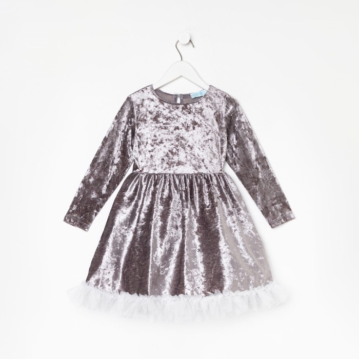 Платье для девочки нарядное KAFTAN «Куколка», цвет серый, рост 86-92, размер 28 - фото 1907030080