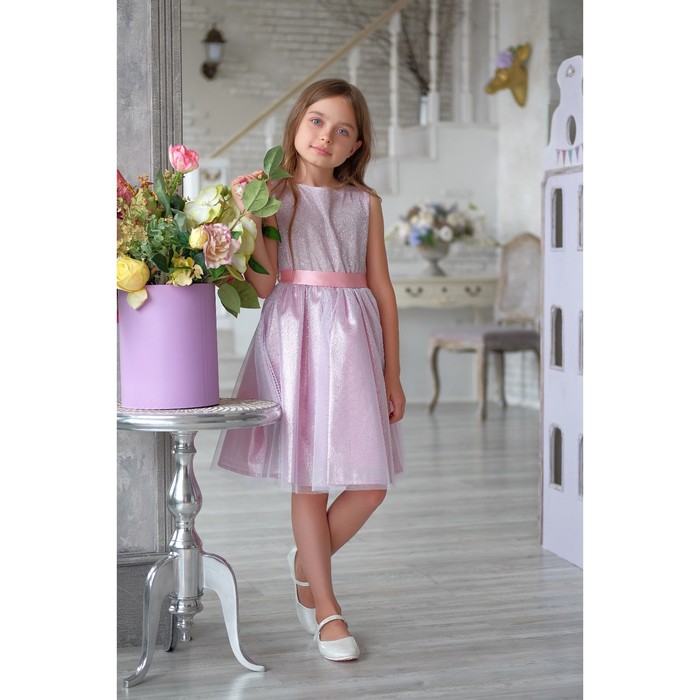 Платье нарядное детское KAFTAN, рост 134-140 см (36), розовый - Фото 1