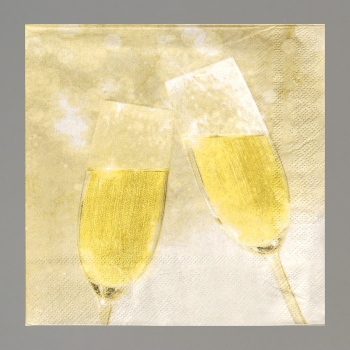 Салфетки бумажные «Бокалы», в наборе 20 штук, 33 × 33 см - Фото 1