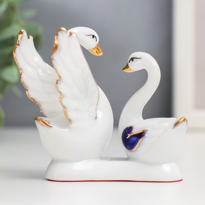 Фигурка керамика «Два лебедя: Большой любви», 7.5×7×4.5 см