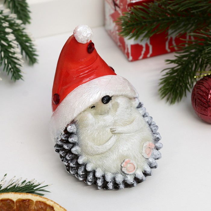 Фигурка полистоун «Ёжик новогодний», 11×7×9 см - Фото 1