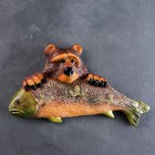 Вешалка "Медведь с рыбой" 22х44см - фото 1235508