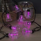 Гирлянда "Нить" улично-комнатная с насадками "Колокол", 5м, LED(IP44)-40-220V, 8 режимов, нить тёмная, свечение розовое - Фото 3