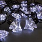 Гирлянда «Нить» 5 м с насадками «Ёлка», IP44, тёмная нить, 40 LED, свечение белое, 8 режимов, 220 В - Фото 1