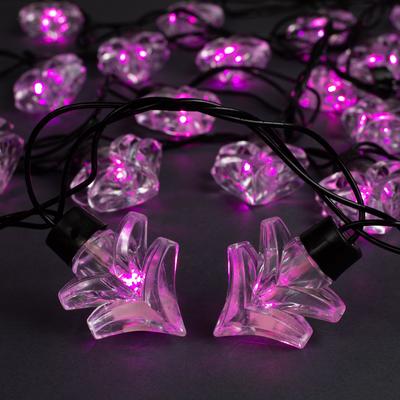 Гирлянда «Нить» 5 м с насадками «Ёлка», IP44, тёмная нить, 40 LED, свечение розовое, 8 режимов, 220 В