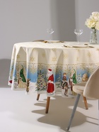 Скатерть новогодняя «Этель» Christmas time, d=220 см ±3 см с ГМВО, 100% хлопок, саржа 190 г/м² - Фото 1