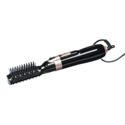 УЦЕНКА Фен-щетка для волос LuazON LFS-02, 1400 Вт, 2 скорости, 4 насадки, чёрный
