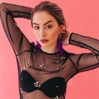 Серьги перья «Силена», цвет фиолетовый в золоте - Фото 3