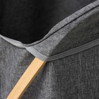 Корзина для белья Доляна «Лён», с крышкой, 37×43×66 см, серая - Фото 4