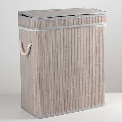 Корзина бельевая Доляна «Кантри», 46×26×55 см, цвет серый