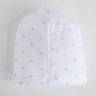 Шапочка, цвет белый/розовый, размер 40 - фото 34987099