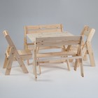 Комплект садовой мебели "Душевный" : стол 1,2 м, две скамейки, два стула - фото 298224920