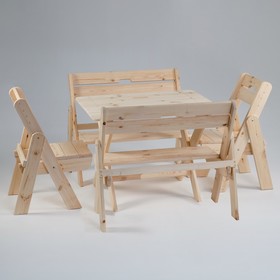 Комплект садовой мебели 'Душевный' : стол 1,2 м, две скамейки, два стула