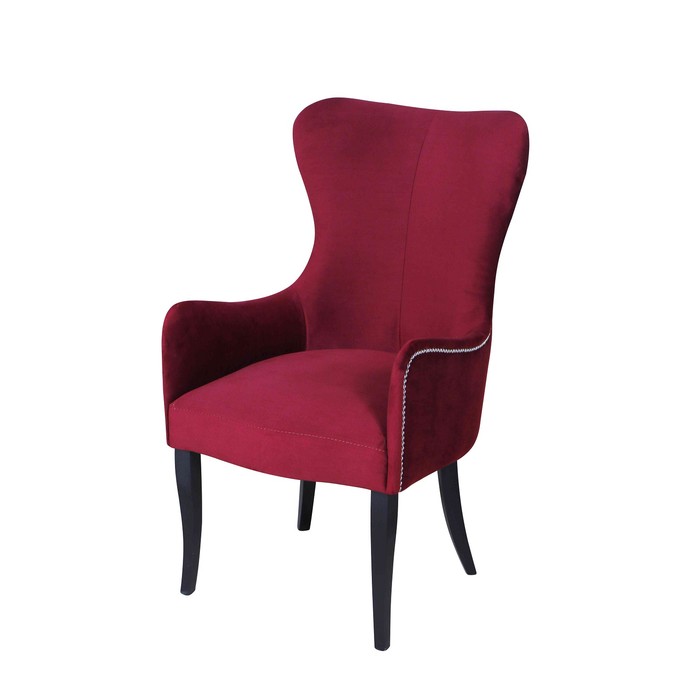 Кресло «Лари», ткань велюр, опоры венге, цвет берри - фото 1908488384