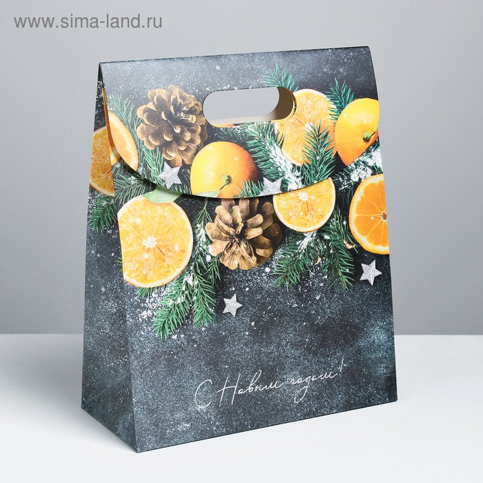 Пакет с клапаном «Счастливого Нового года», 26 × 32 × 12 см