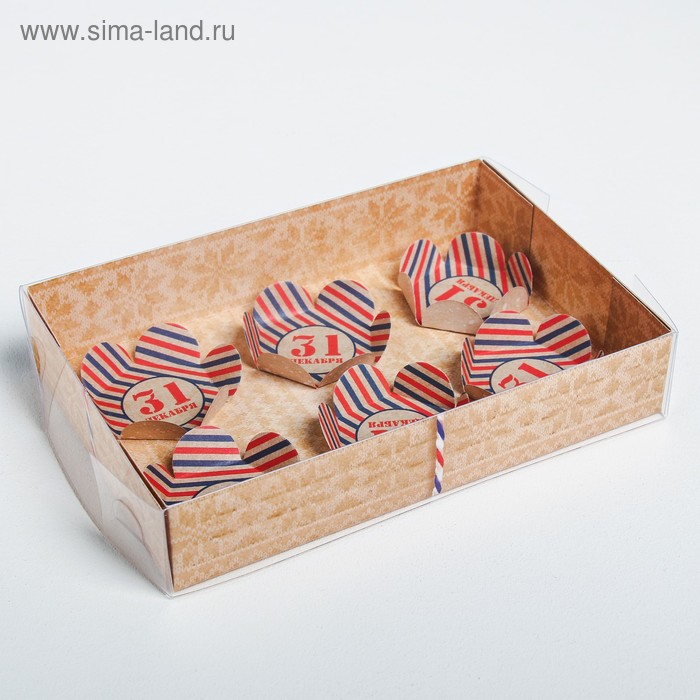 Коробка для кондитерских изделий «Новогодняя посылка», 17 х12 х3 см - Фото 1